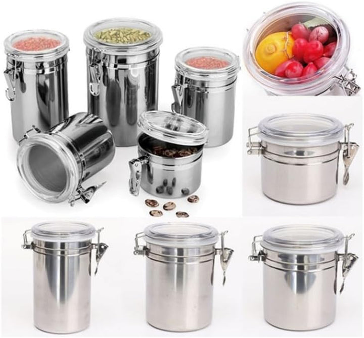 TOPBATHY Edelstahl Versiegelte Dosen 1062Ml Luftdicht Vorratsbehälter Für Kaffee Bohnen Snacks Tee K