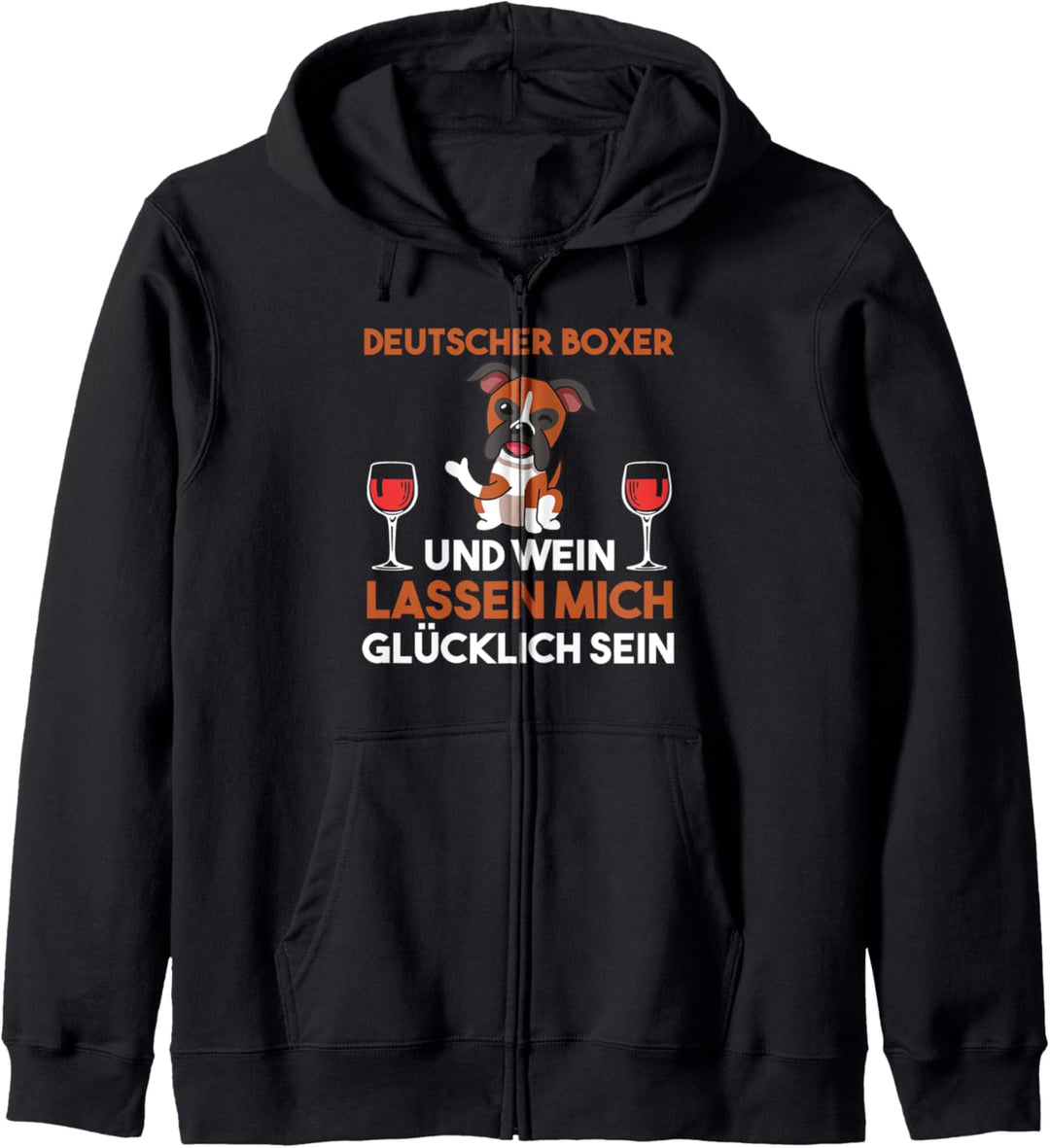 Deutscher Boxer und Wein Kapuzenjacke