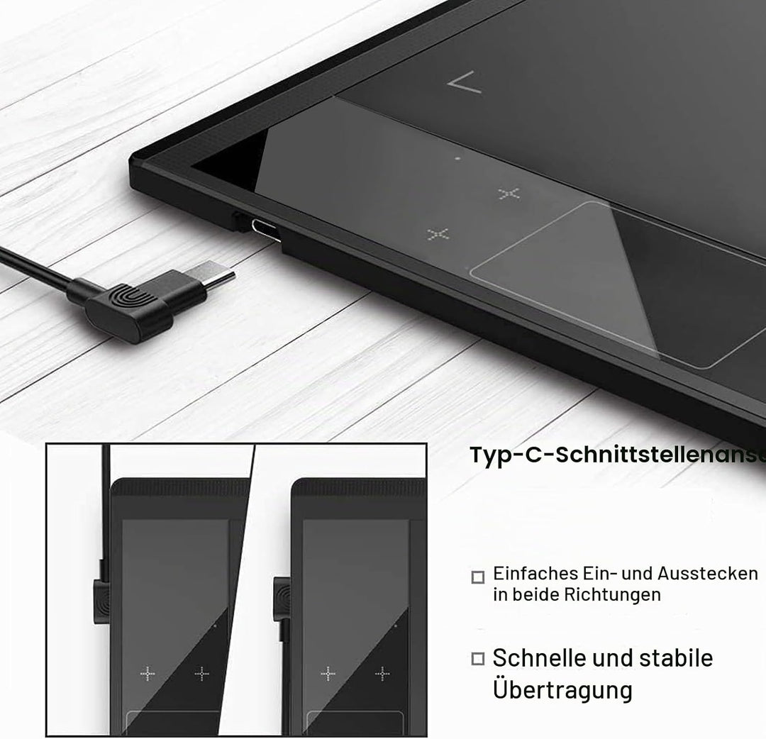 Grafiktablett VEIKK A30 V2 mit 4 Sensortasten und einem Gestenpad, 10x6 Zoll Pen Tablet mit Batterie