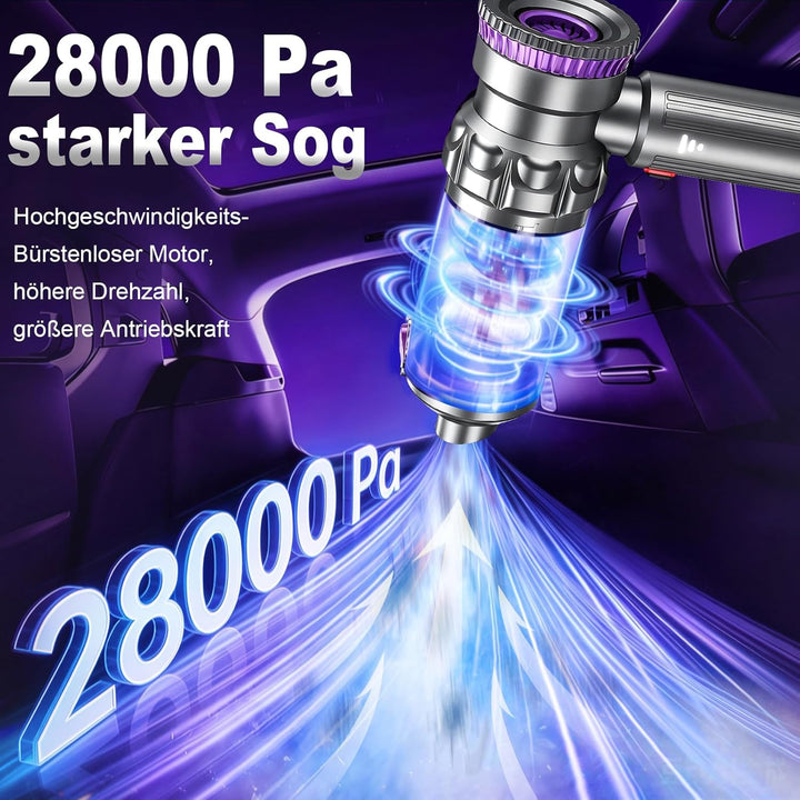 Autostaubsauger, 4-in-1 Mini Handstaubsauger Auto Akku Kabellos, 28000Pa Auto Staubsauger Stark, 3-G