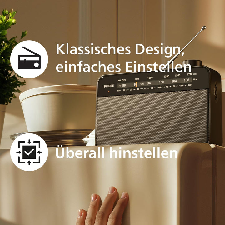 Philips TAR2509 FM-/MW-Kofferradio Portable, Portable