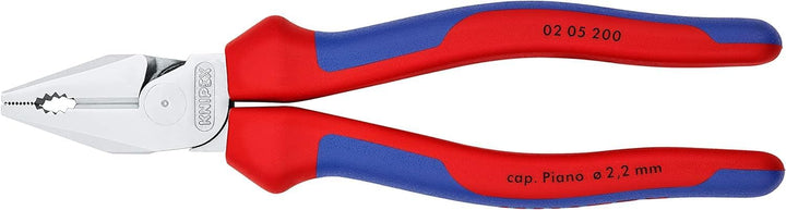 KNIPEX Kraft-Kombizange mit Comfort-Griffen verchromt 200 mm, 02 05 200 Mit Mehrkomponentenhüllen, B