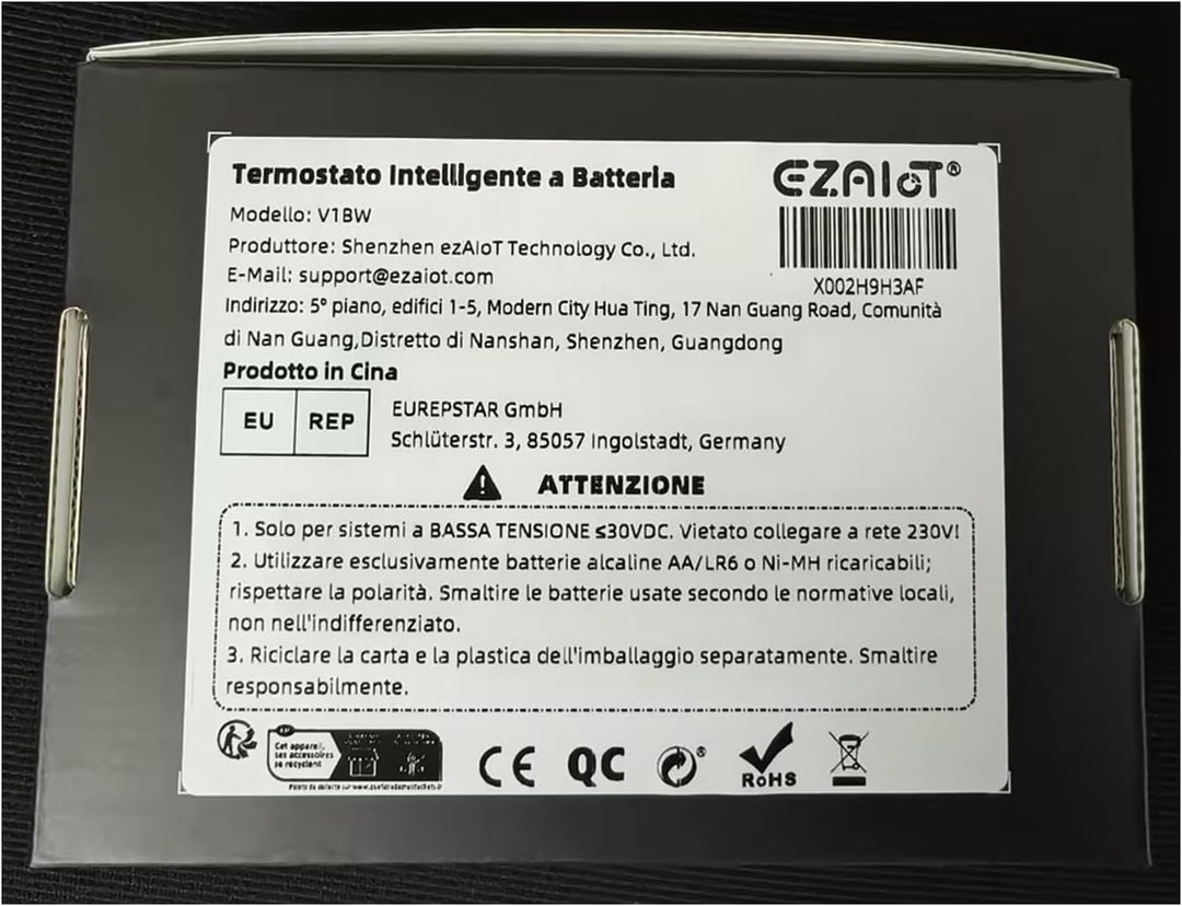 WiFi 6 Thermostat Batterie für Gasboiler 2.4GHz, programmierbar, Trockenkontakt, Box 502-503, kompat