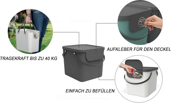 Mülltrennungssystem 40l für die Küche