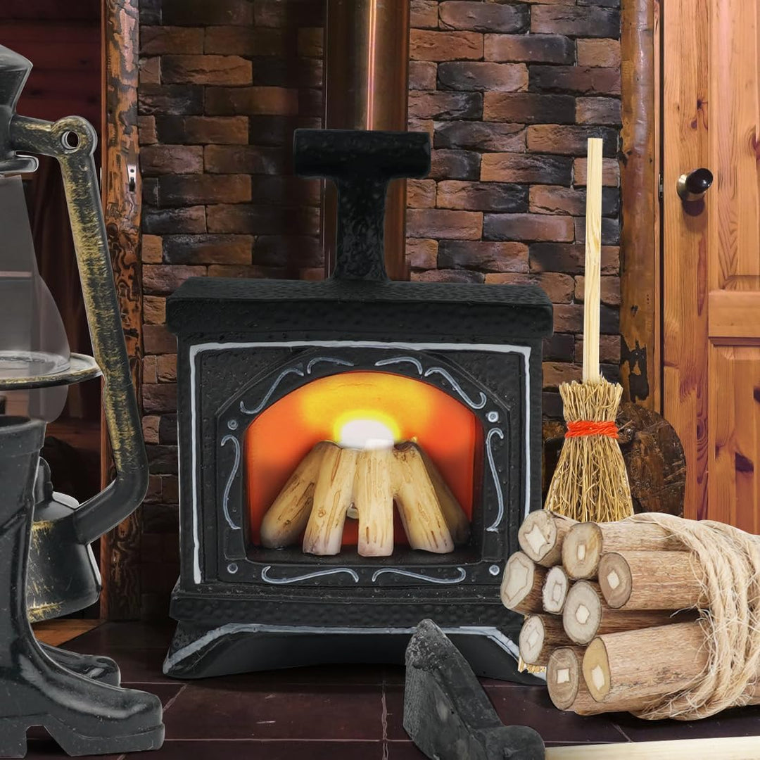 Wichtel Zubehör Kamin, 8pcs Miniatur Puppenhaus Zubehör Set, Wichtel Kamin, Wichtel Weihnachte Möbel
