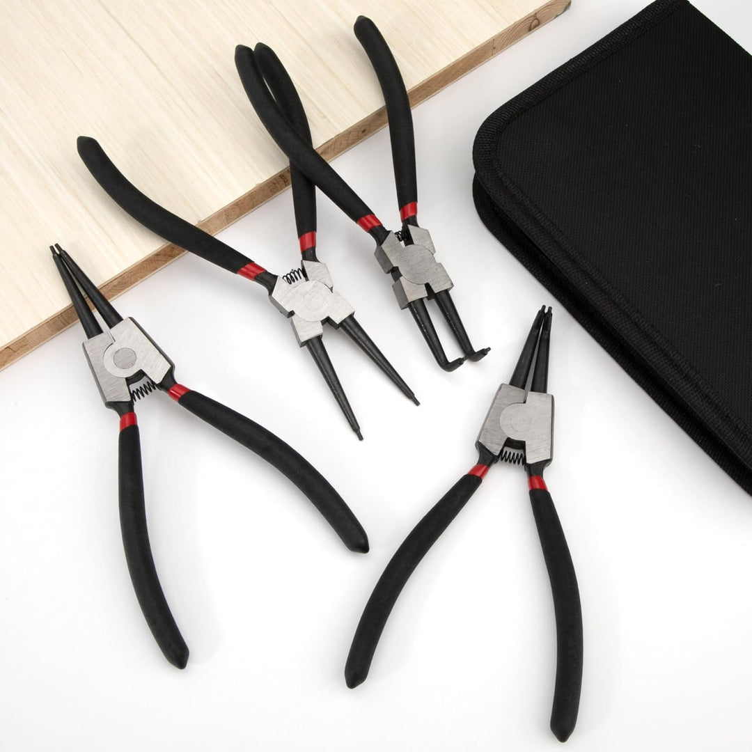 Sprengringzangen Set, 4 Stück 180mm Sicherungsringzange Interne und Externe, Kieferautomotive Werkze