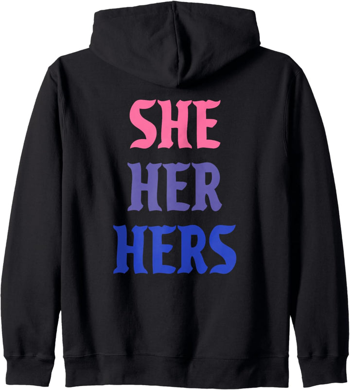 She Her Hers Pronomen LGBTQ Bisexuell Pride Flagge Kapuzenjacke