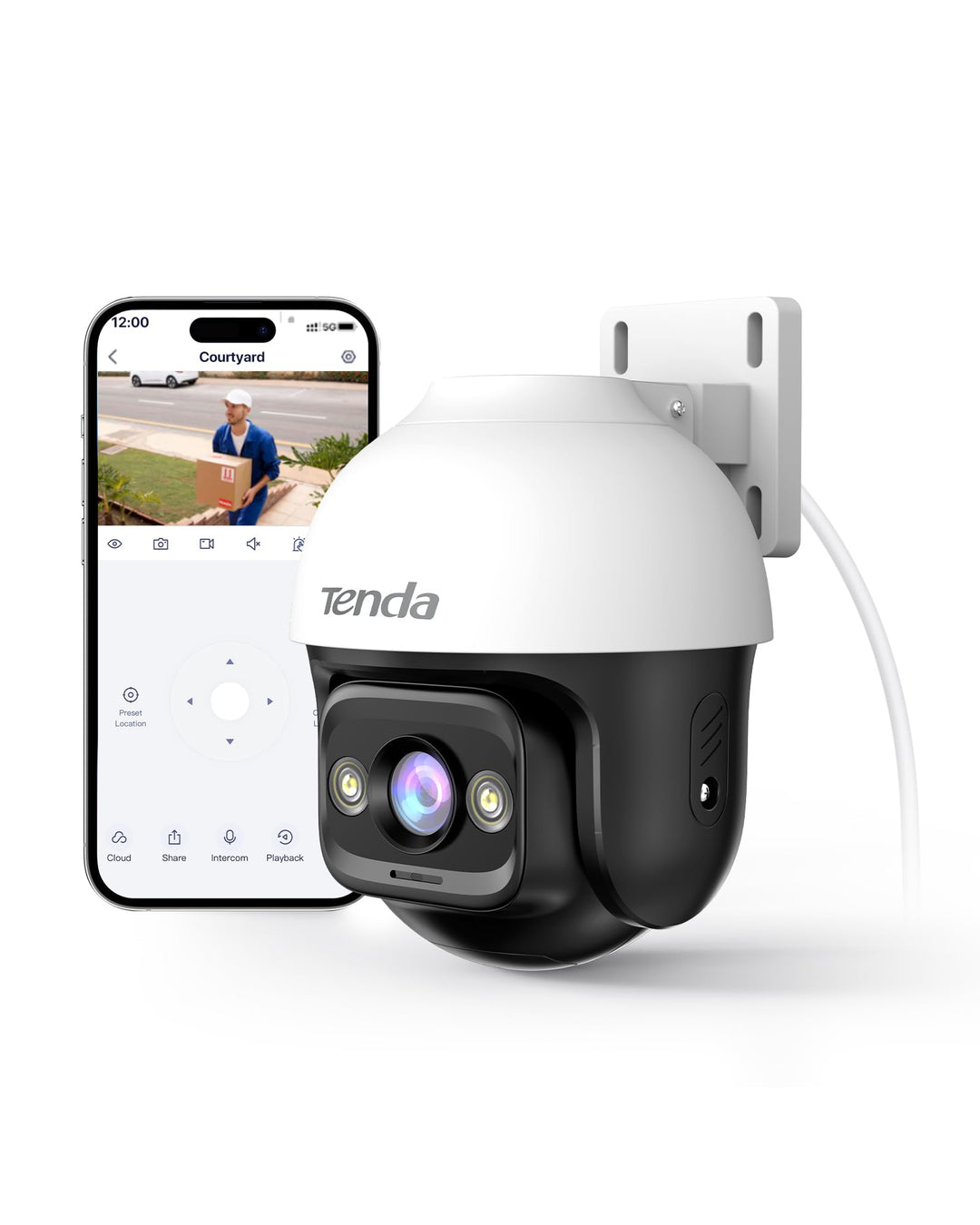 Tenda 3MP Überwachungskamera Aussen WiFi, 2K IP Kamera Outdoor mit Nachtsicht 30M in Farbe, 2-Wege A