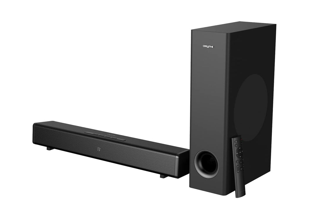 CREATIVE Stage 360 2.1 Soundbar mit Subwoofer für TV, PC, Desktop mit Dolby Atmos, Surround Sound,