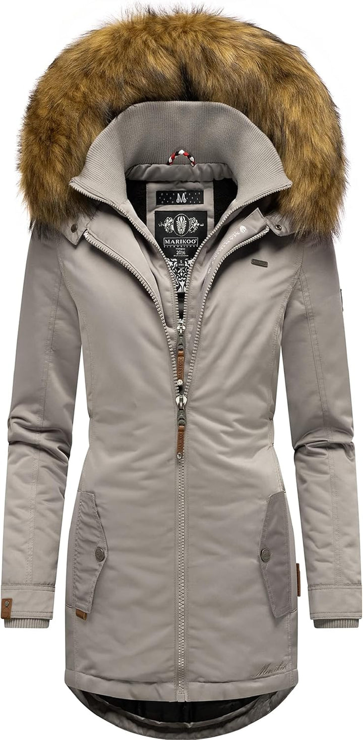 MARIKOO Damen Warmer Winterparka mit Kapuze Sanakoo XS-XXL XL Zinc Grey, XL Zinc Grey