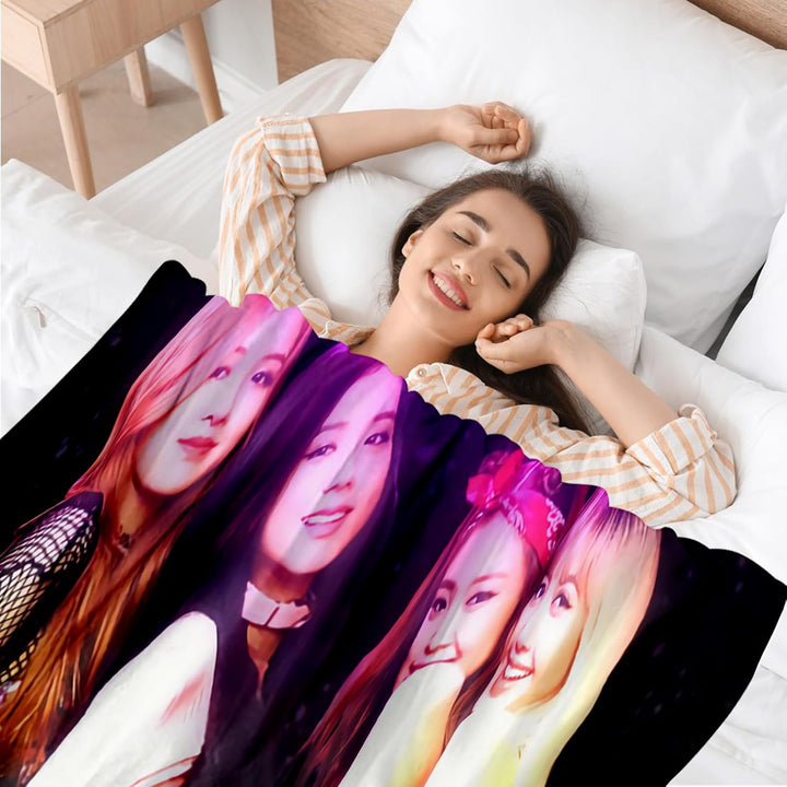 Blackpk Kuscheldecke Flanell, Blackpk Bettwäsche, Blackpk Decke, Decke für Teenager und Erwachsene,