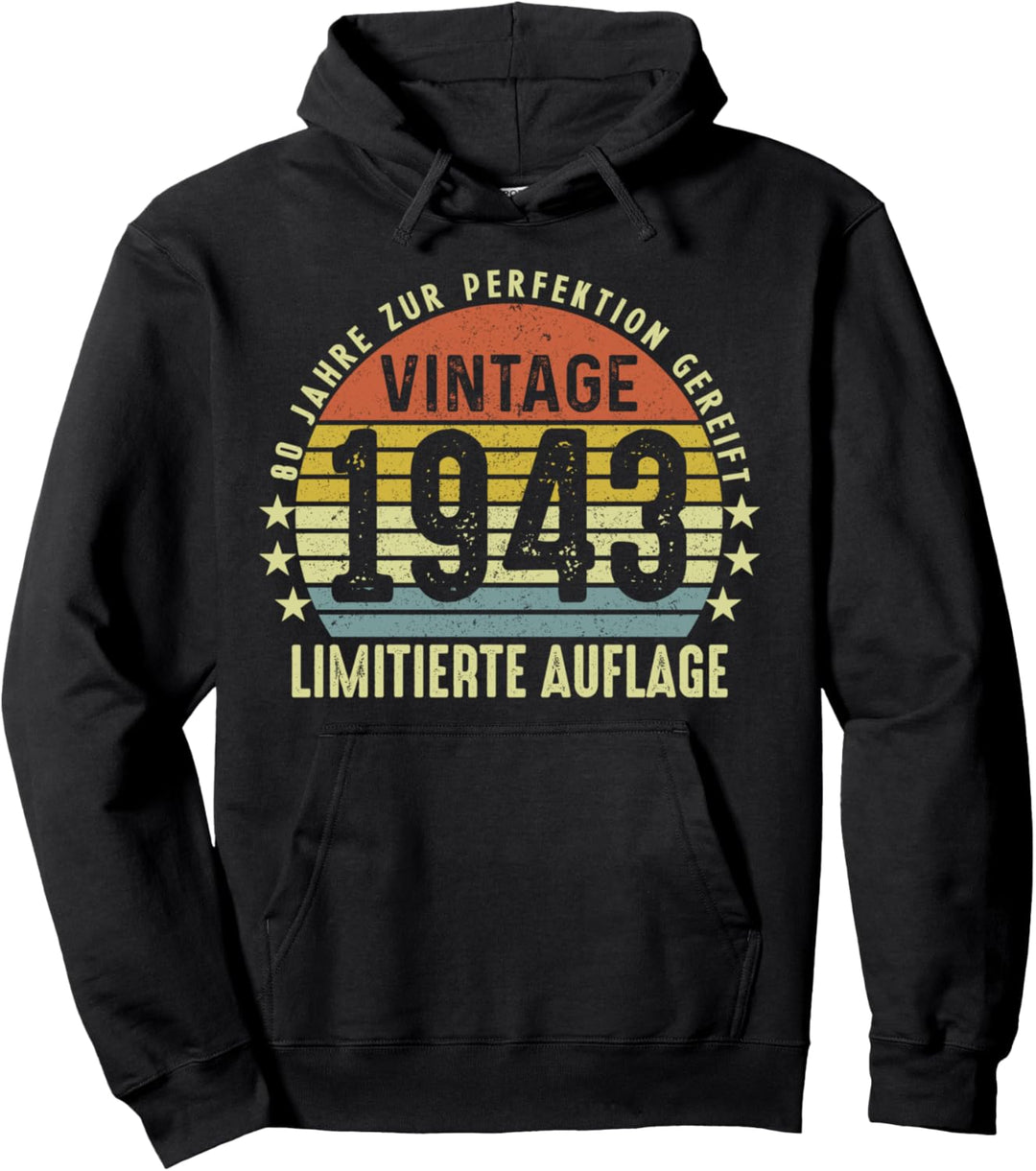 Zum 80. Geburtstag für 80 jährigen Mann Frau Jahrgang 1943 Pullover Hoodie