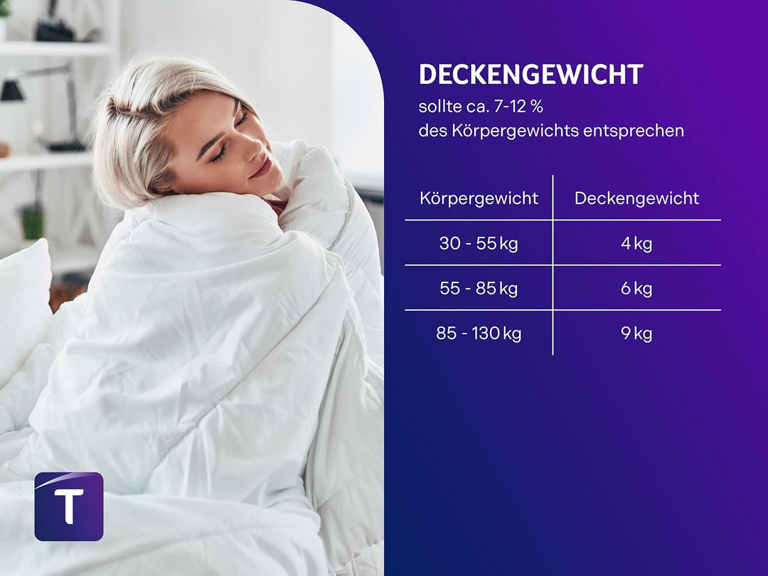 Traumnacht Entspannungsdecke 135 x 200 cm, 4 kg Gewichtsdecke zur Beruhigung und zum Abbau von Stres