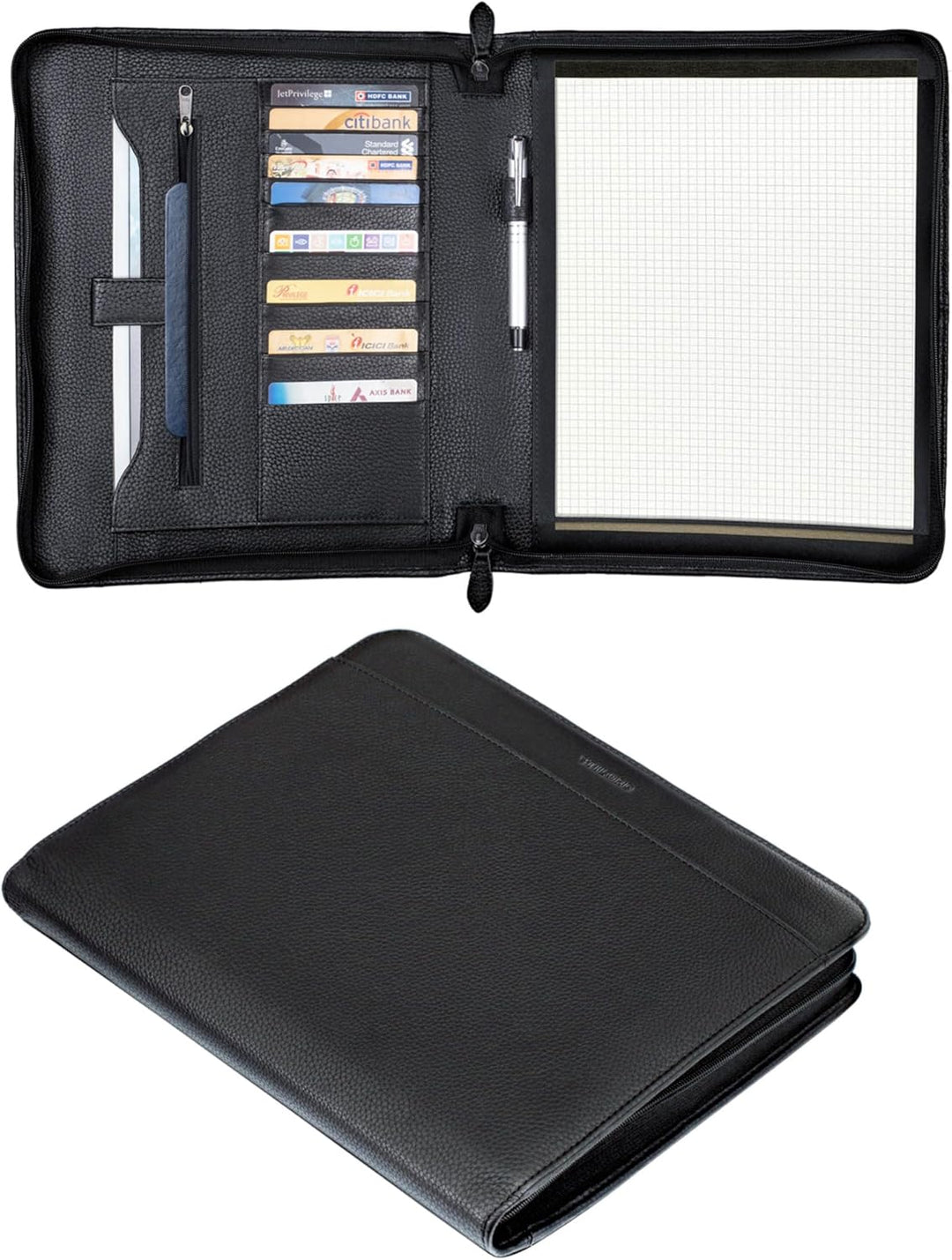 STILORD 'Massimo' Grosse Dokumentenmappe Leder Vintage Schreibmappe Konferenzmappe DIN A4 13,3 Zoll