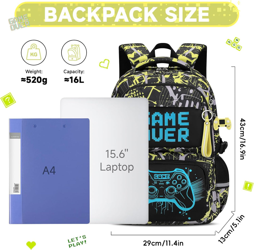 Schulrucksack Jungen Teenager, Schultasche Kinder mit Reflektoren für 3. bis 7. Klasse, Schulranzen