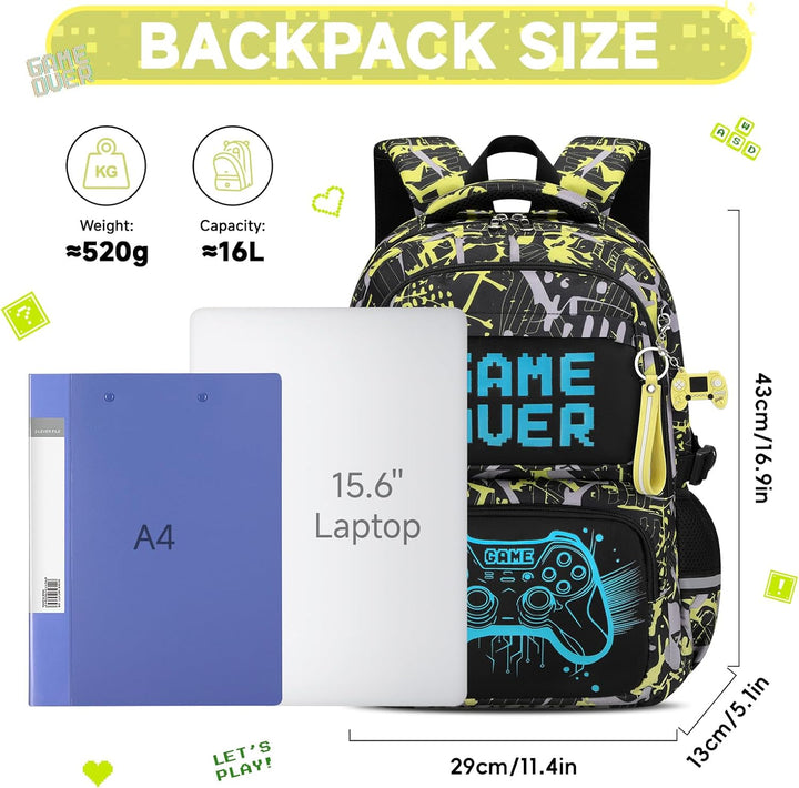 Schulrucksack Jungen Teenager, Schultasche Kinder mit Reflektoren für 3. bis 7. Klasse, Schulranzen