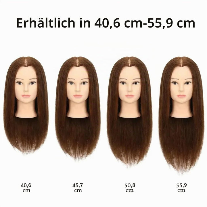 Weiblicher Mannequinkopf aus 100 % Echthaar, Styling-Kopf, Kosmetologie, Puppenkopf für Friseure, mi