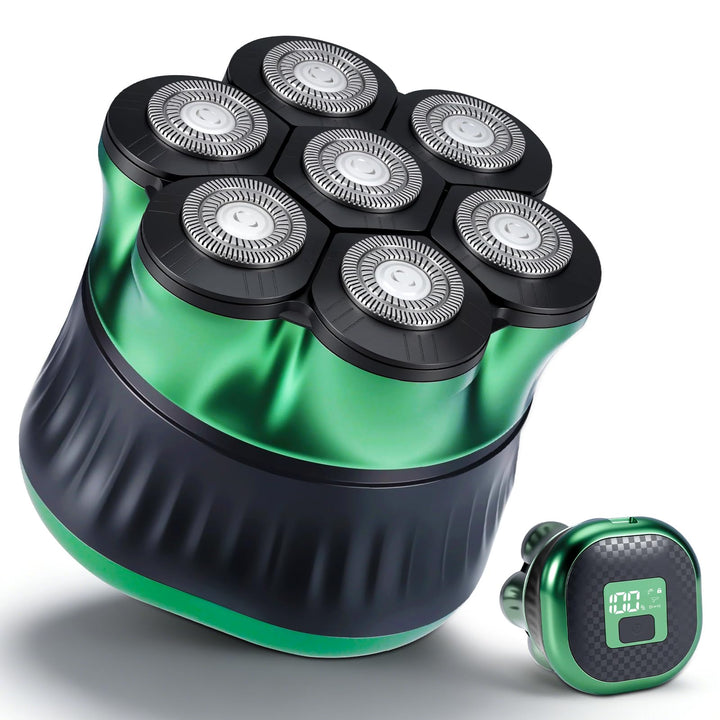 Glatzenrasierer Herren - 7D Elektrischer Rasierer mit Magnetischen Scherköpfen, IPX7 Wasserdicht, LE