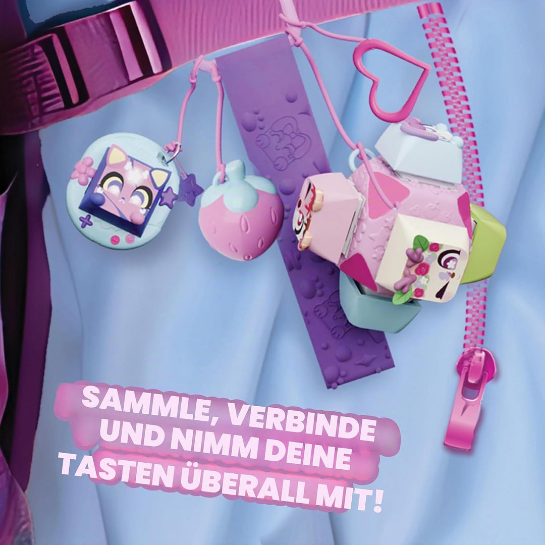 Bizak Clickeez Deluxe Keychain, lustiger Clickeez-Schlüsselanhänger, Anti-Stress-Tastatur und einras