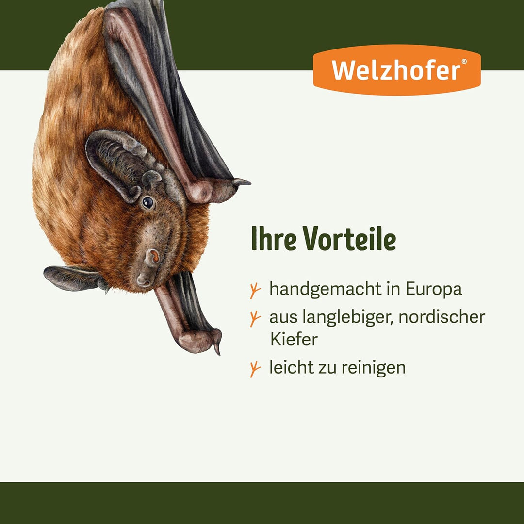 Welzhofer Fledermaus-Höhlenkasten Jessi, Fledermaushaus geeignet für den grossen Abendsegler, Fleder