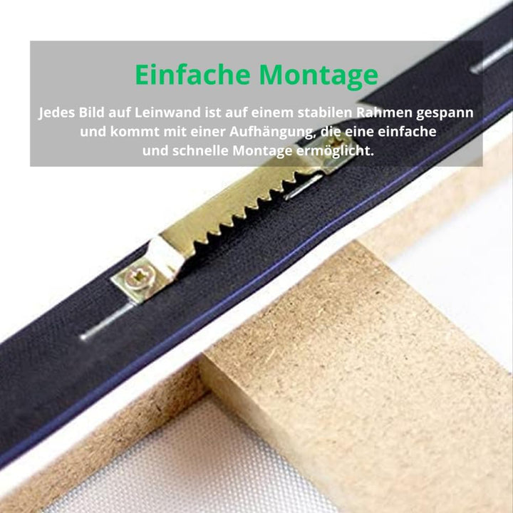 Leinwandbild Fensterbilck Fenster Herz Home Holzoptik 100x75 cm | Modern XXL Canvas Leinwand Bilder