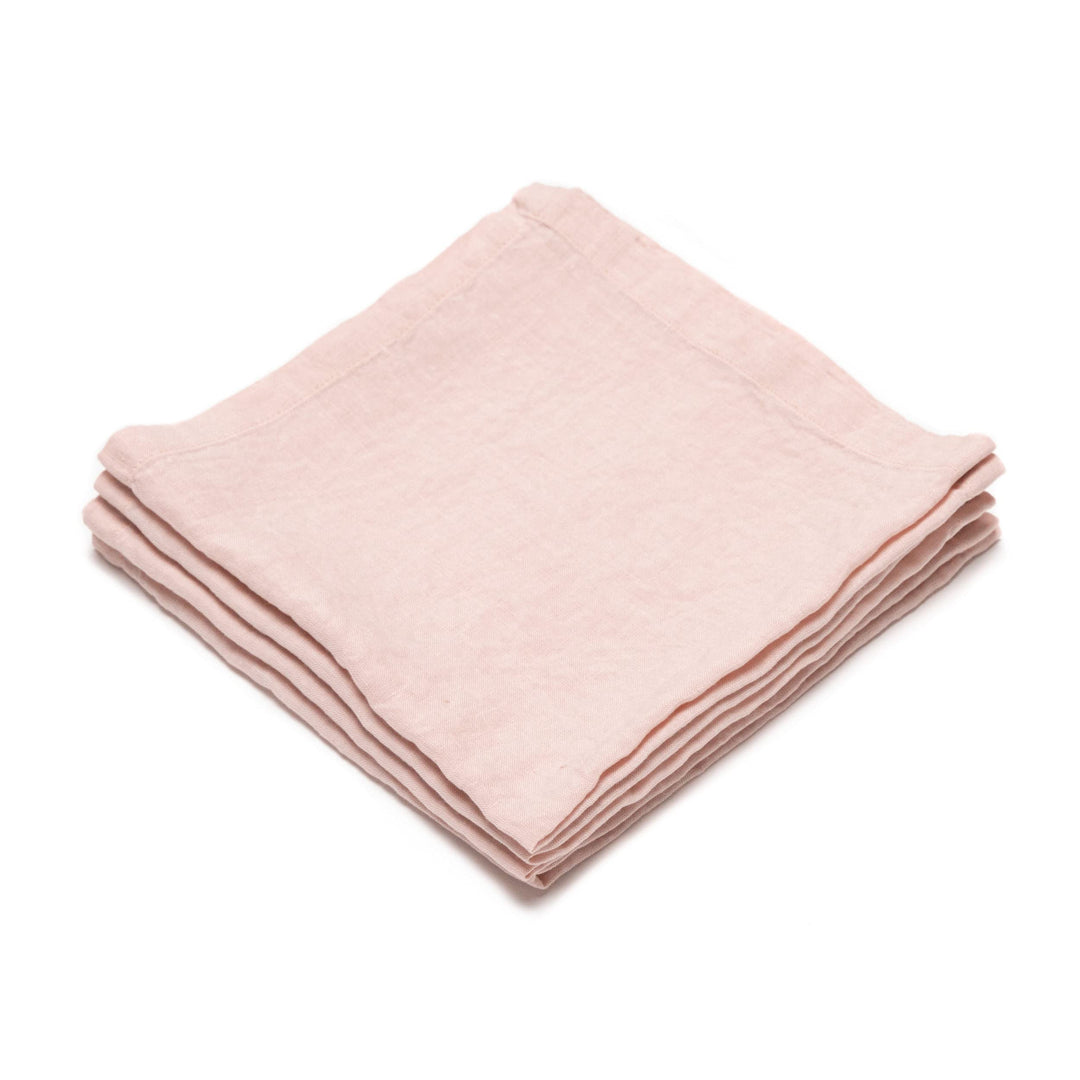 LinenMe 53 x 53 cm Leinen Stone Washed X4 Servietten Rosa, Vorgewaschen, Rosa