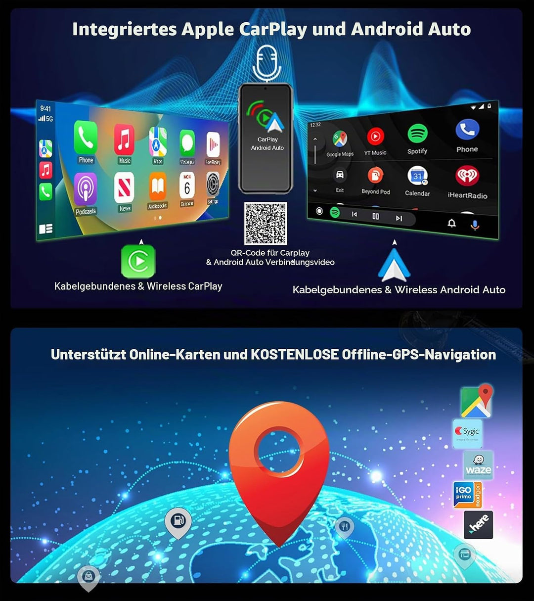 Erisin 10,25" 8-Kern 4GB+64GB Android 12 Autoradio mit GPS Navi IPS Bildschirm Für Audi A4 A5 B8 S4