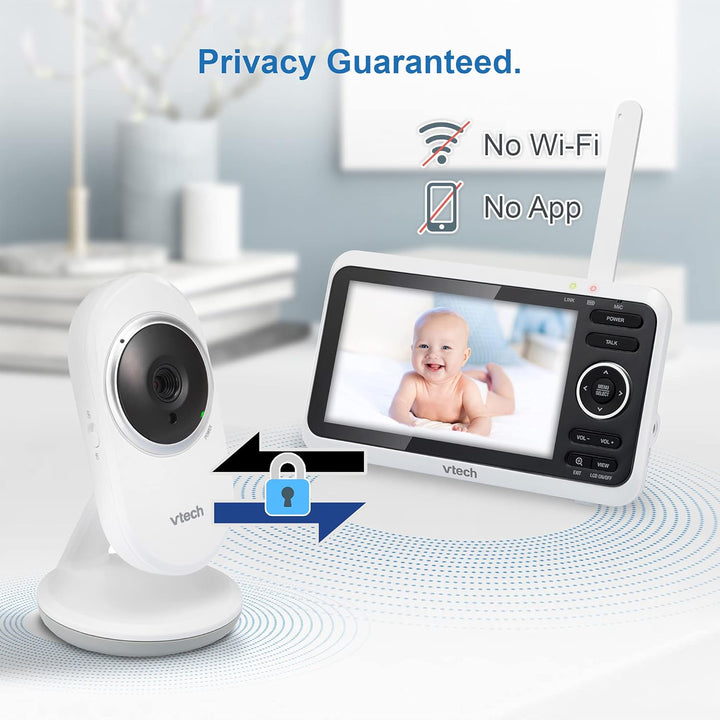 Vtech VM350 Babyphone mit Kamera 5 Zoll Video Baby Monitor, Klarer Sound babyfon mit Kamera LCD-Farb