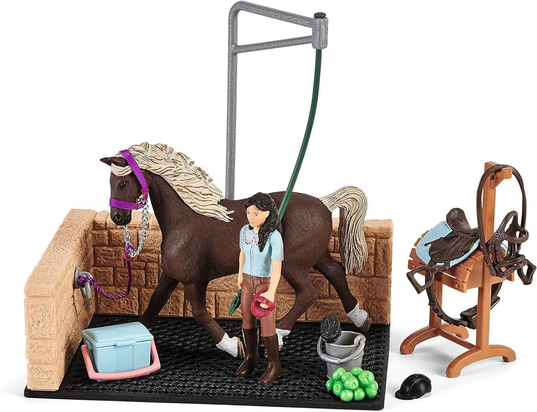 schleich 42438 Waschplatz mit HORSE CLUB Emily & Luna, für Kinder ab 5-12 Jahren, HORSE CLUB - Spiel