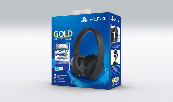Sony Gold Black Wireless 7.1 Gaming Headset - Fortnite Neo Versa Bundle PS4 [