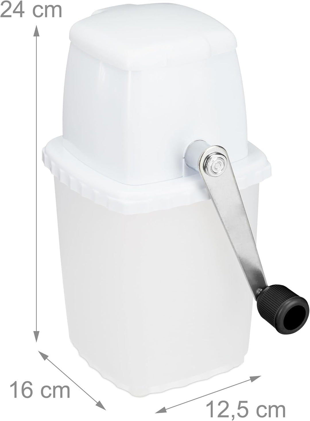 Relaxdays Eiscrusher, manuelle Eismühle, mit Handkurbel, Barzubehör, Crushed Ice für Cocktails, Long