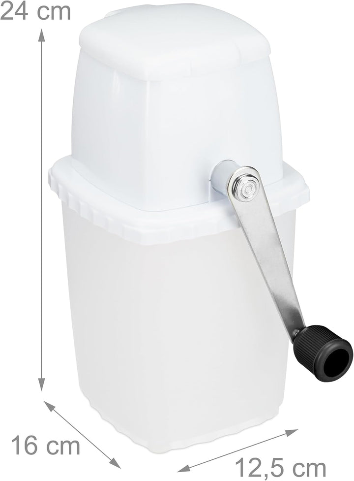 Relaxdays Eiscrusher, manuelle Eismühle, mit Handkurbel, Barzubehör, Crushed Ice für Cocktails, Long