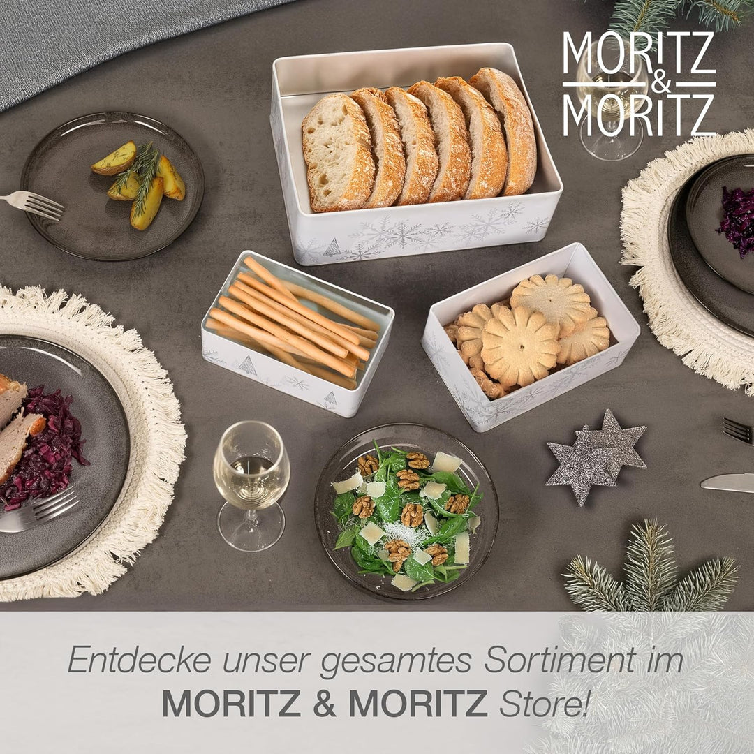 Moritz & Moritz Keksdose Metall Weihnachten, Keksdosen 5er Set Eckig - Blechdose mit Deckel im festl
