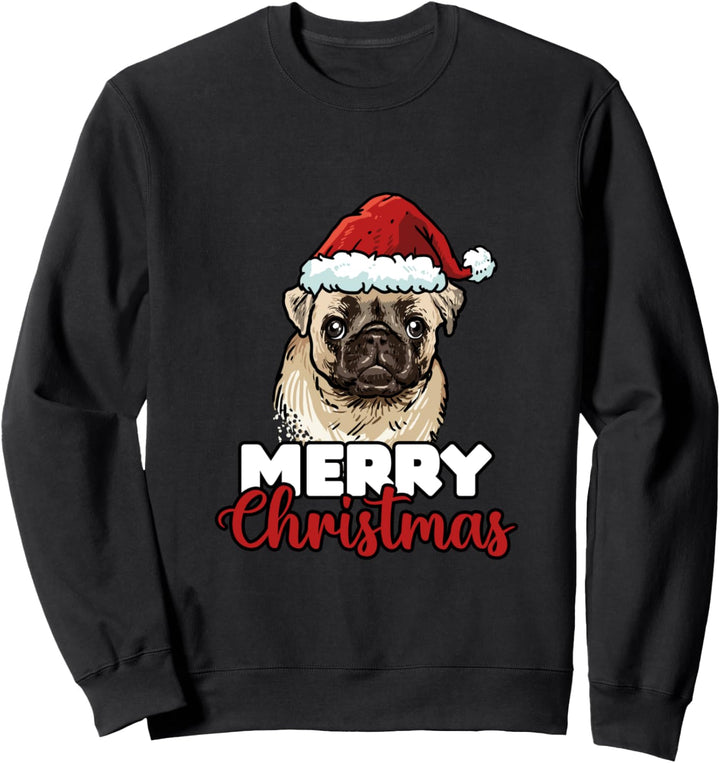 Merry Christmas Mops Hundelieber Geschenk Sweatshirt
