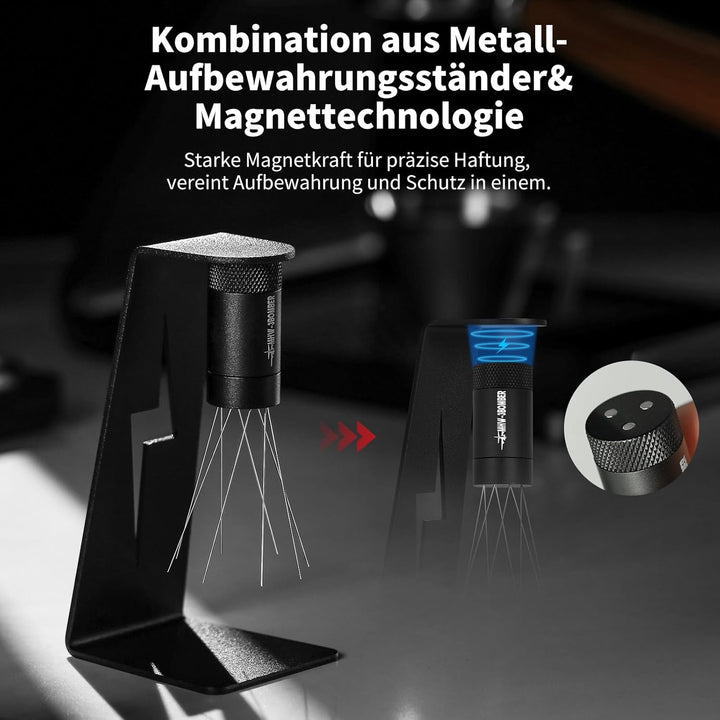 MHW-3BOMBER WDT Tool 2.0, Profi Espresso Distribution Tool, Kaffee Distributor 0.25mm mit Magnetisch