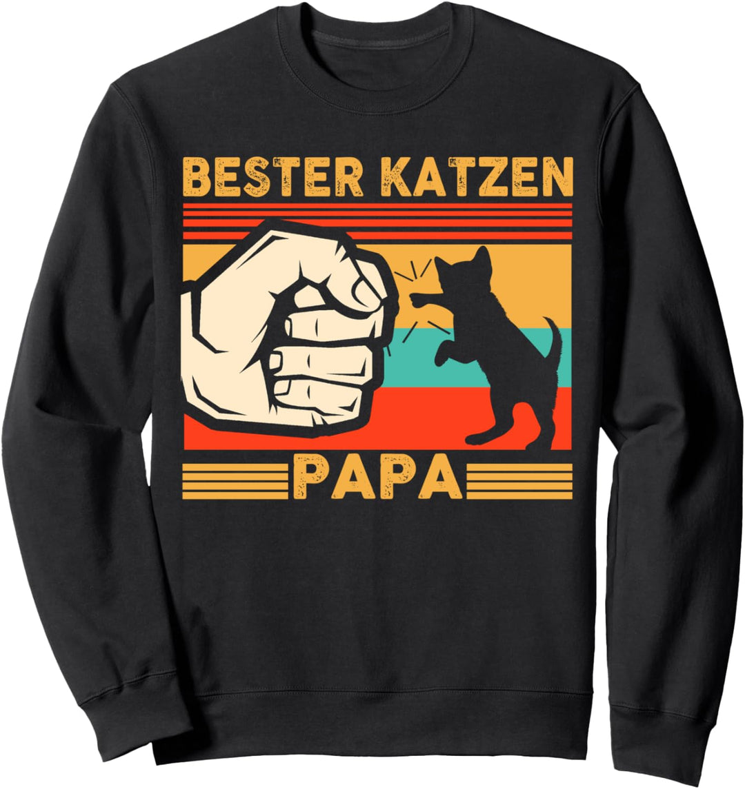 Katzen Papa Kätzchen Vater Hauskatze Vatertag Sweatshirt