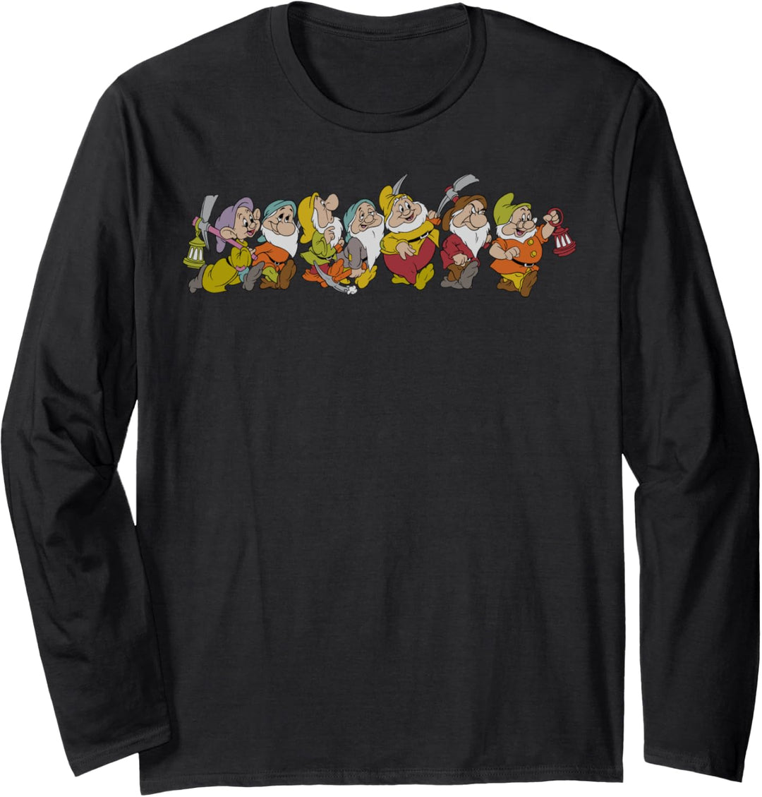 Disney Snow White And The Seven Dwarfs Marching In Line Langarmshirt