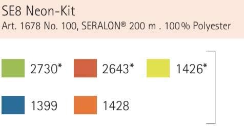 Mettler SERALON Neon-Kit 8er Nähgarn Set: Universal Garn zum Nähen oder Sticken, Nähgarn für Nähmasc