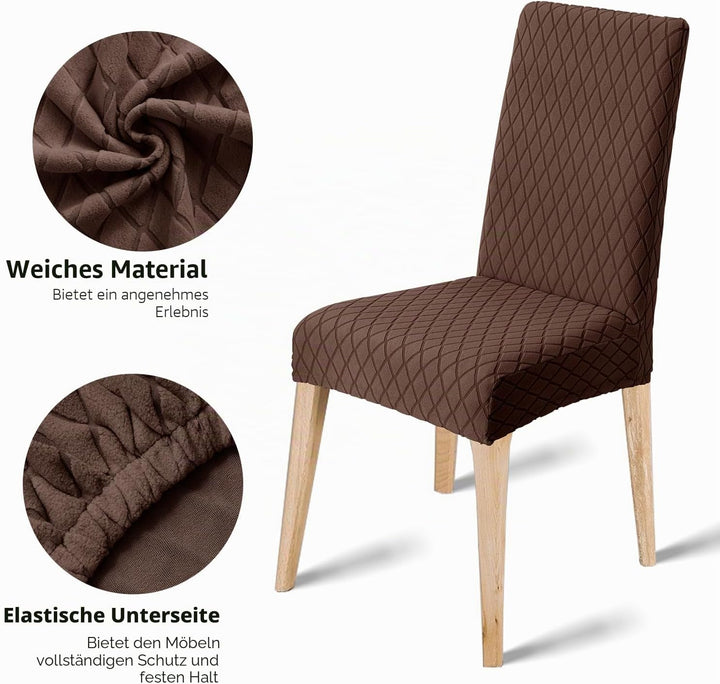 LANSHENG Stuhlhussen 6er Set, Universal Stretch stuhlbezug Stuhlüberzug Esszimmerstühle Bezug, Elast