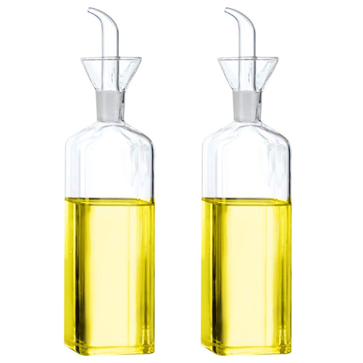 Ölflasche, Glasflasche, Olivenöl, Spender, Kochen, Öl, Essig, Messspender mit Ausguss, für Küche und