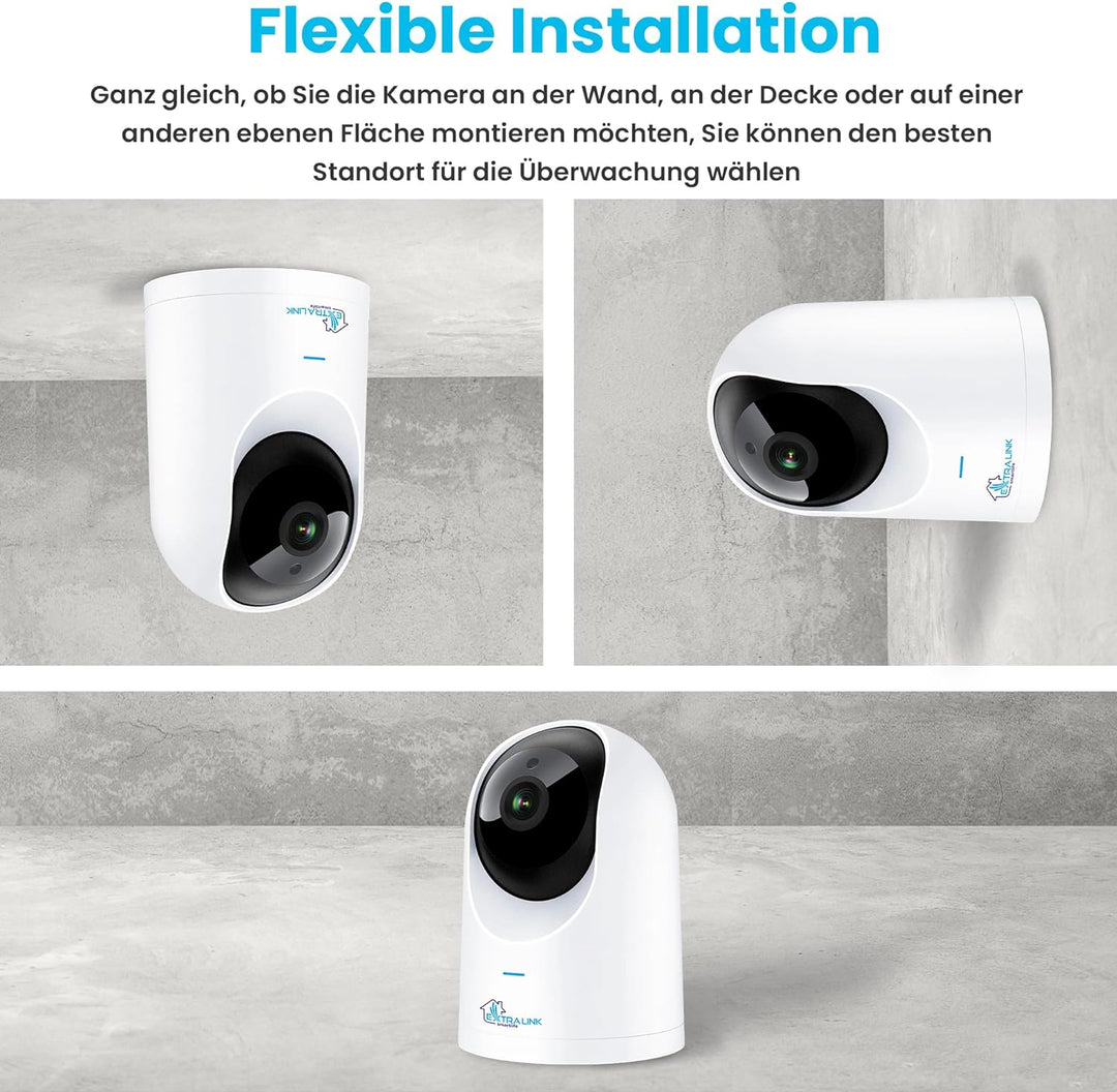 EXTRALINK Smart Life HomeEye Überwachungskamera innen, Kamera IP, PTZ drahtlose Kamera, 4MP, 360° Si