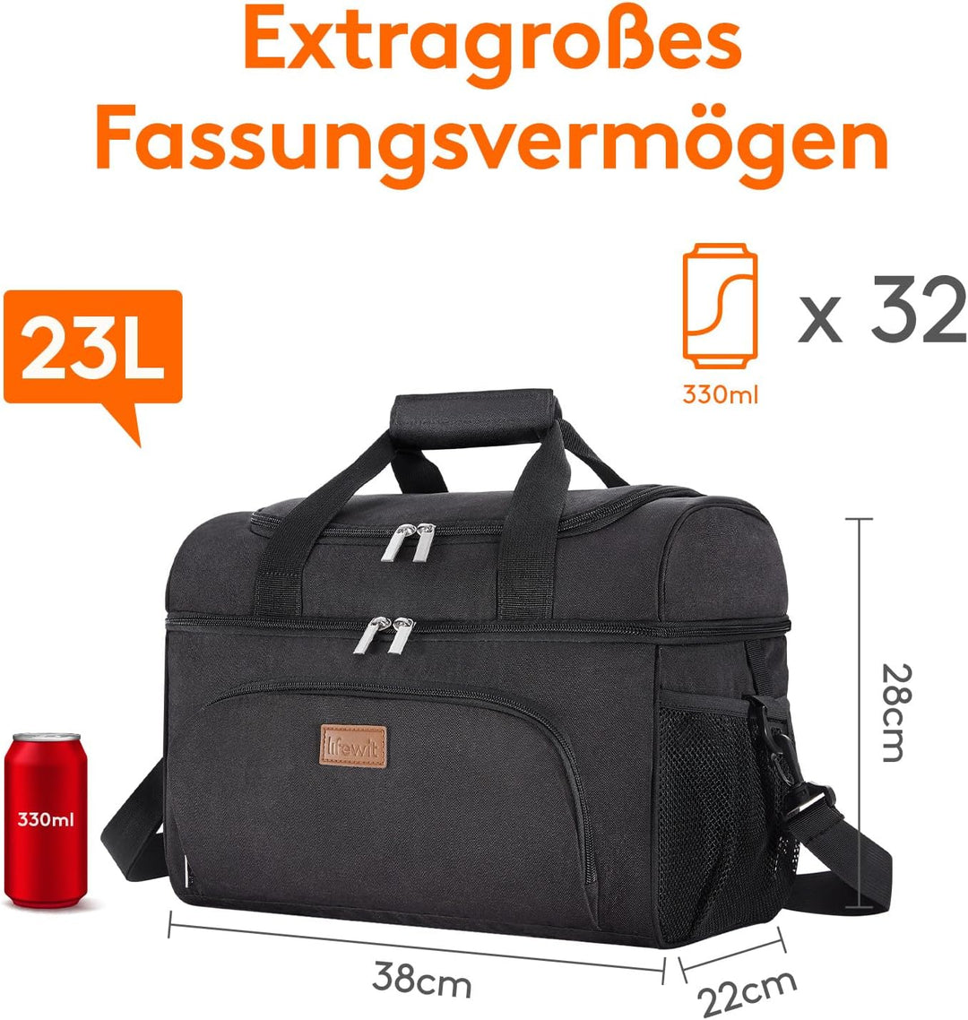 Lifewit Kühltasche Gross Einkaufstasche Faltbar Cooler Bag Sportliche Kühlbox Isoliertasche Double D