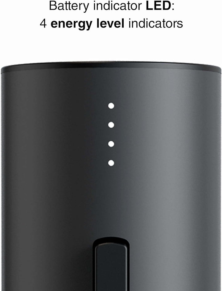 Lacor - 63056 - elektrischer Korkenzieher Black Luxe aus Edelstahl, automatischer Weinöffner, elegan