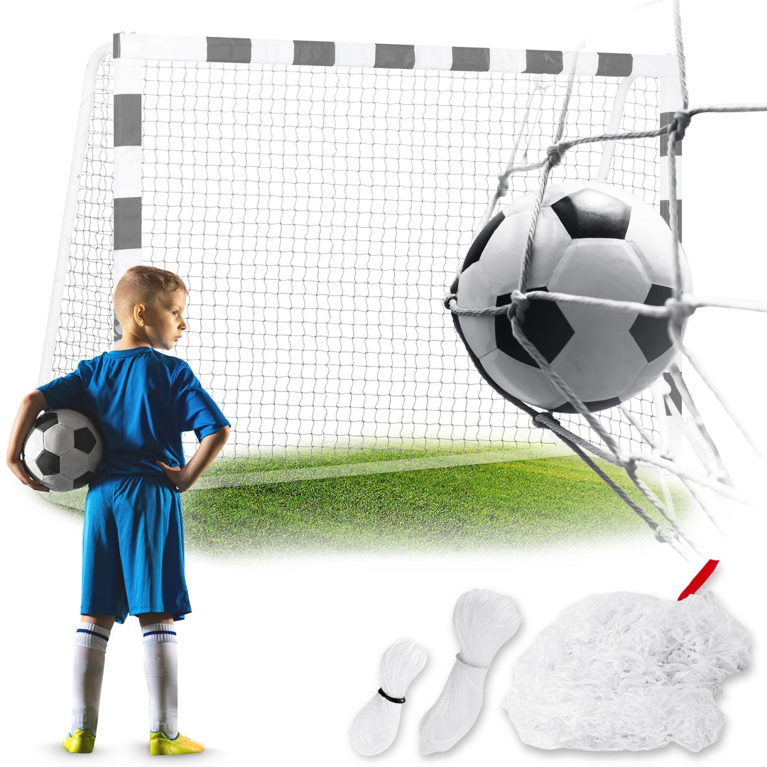 Neo-Sport Fussballnetz - Fussballtornetz Tornetz - Robust - Ersatznetz - 215 x 150 x 90 cm 180x120x6