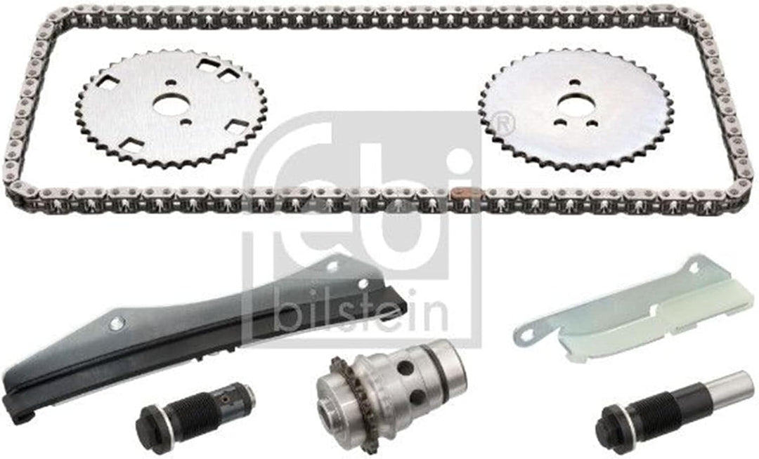 febi bilstein 102120 Steuerkettensatz für Nockenwelle, mit Gleitschienen und Kettenspanner , 1 Stück
