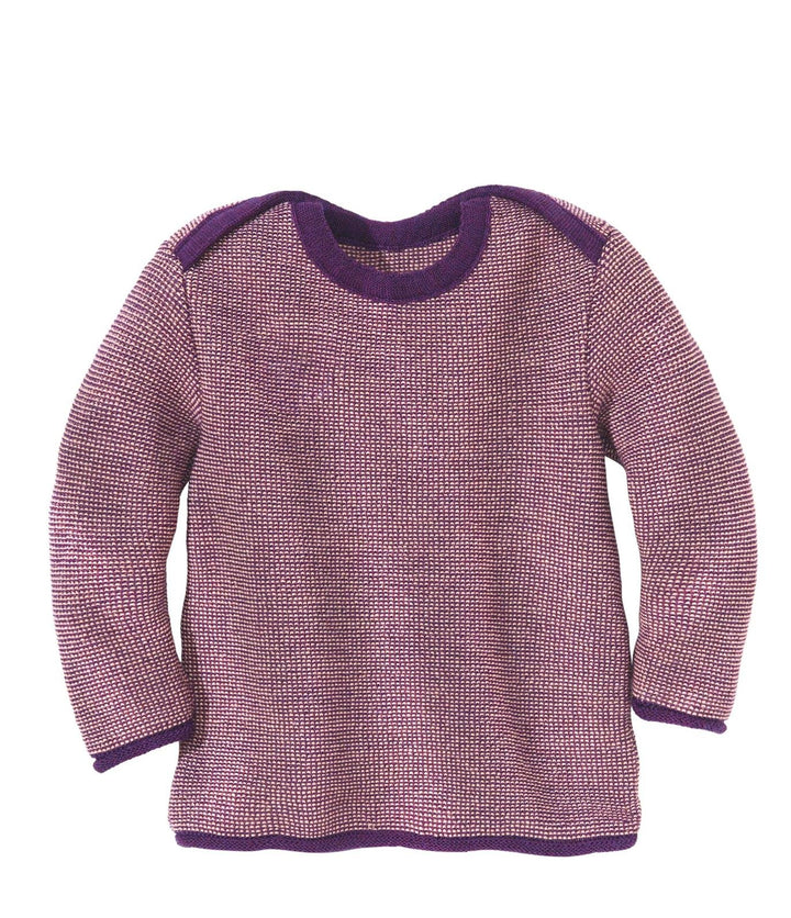 Disana 31302XX - Melange-Pullover Wolle blau 50-56 Pflaume/Rose, 50-56 Pflaume/Rose