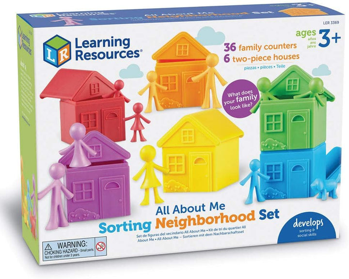 Learning Resources All About Me Nachbarschaftsset, Alter 3–6, Sortierspiel für Vorschule, Farben und