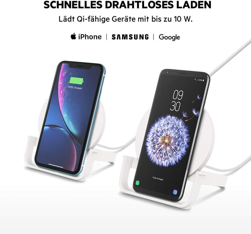 Belkin drahtloser BoostCharge Ladeständer, 10 W (Qi-zertifiziertes schnelles drahtloses Ladegerät fü