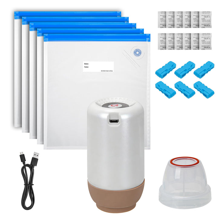Filament Aufbewahrung Kit mit Auto Pumpe, 30 3D-Druck Filament Vakuumbeutel, 30 Trockenmittel, 6 Ver