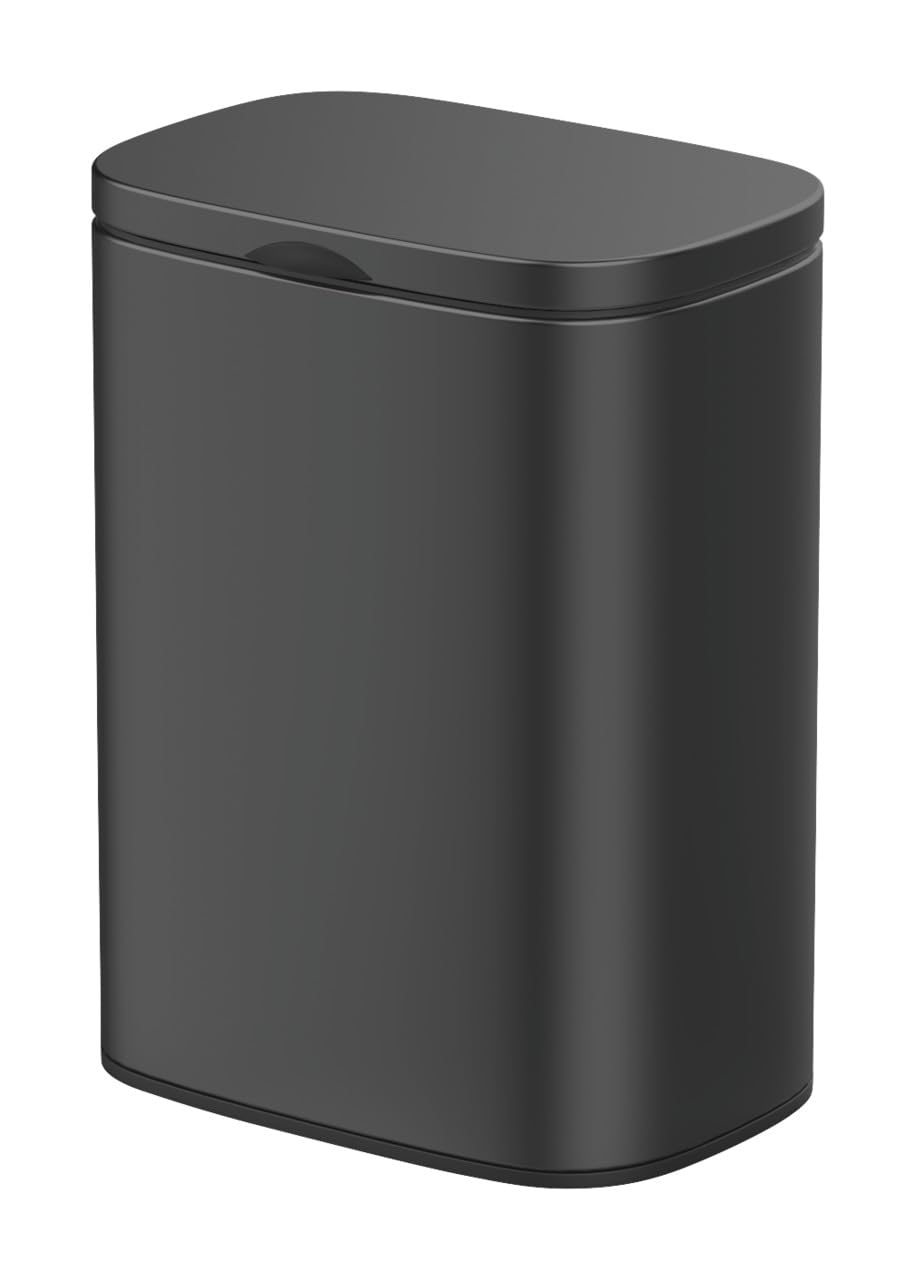 WENKO Wand-Kosmetikeimer Sare 5 Liter, Mülleimer mit Deckel und Easy-Close Absenkautomatik, Badezimm
